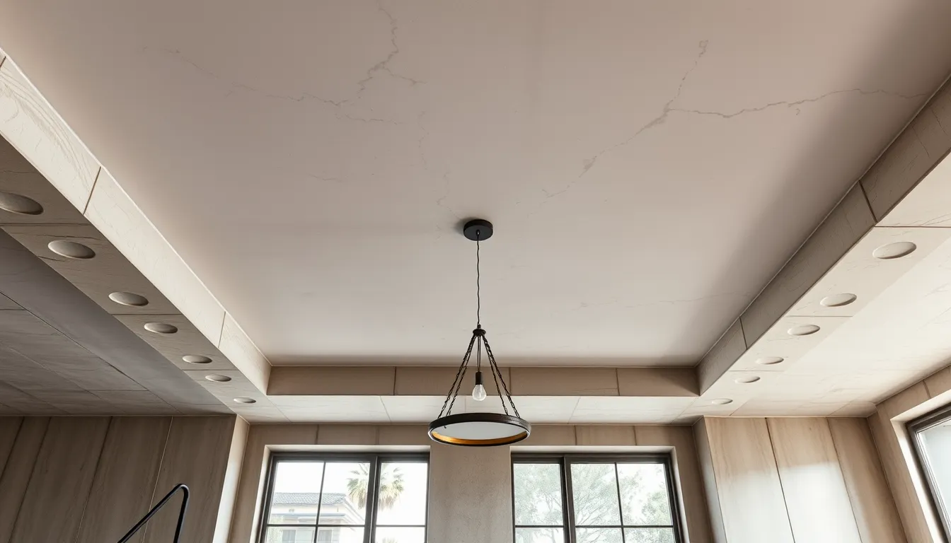 plafond jauni avant rénovation peinture Chambéry