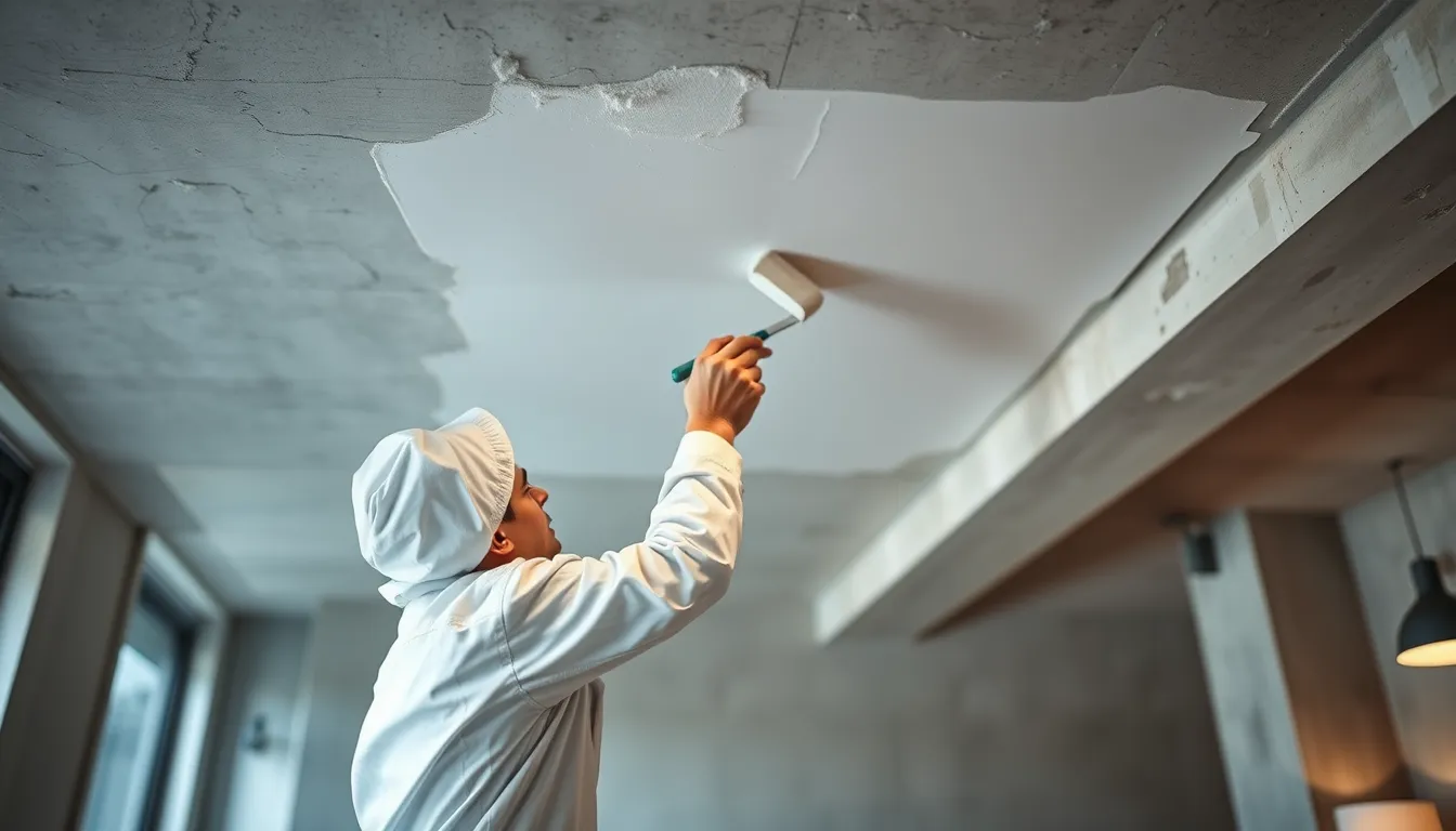 peintre plafond Chambéry application sous-couche bloquante