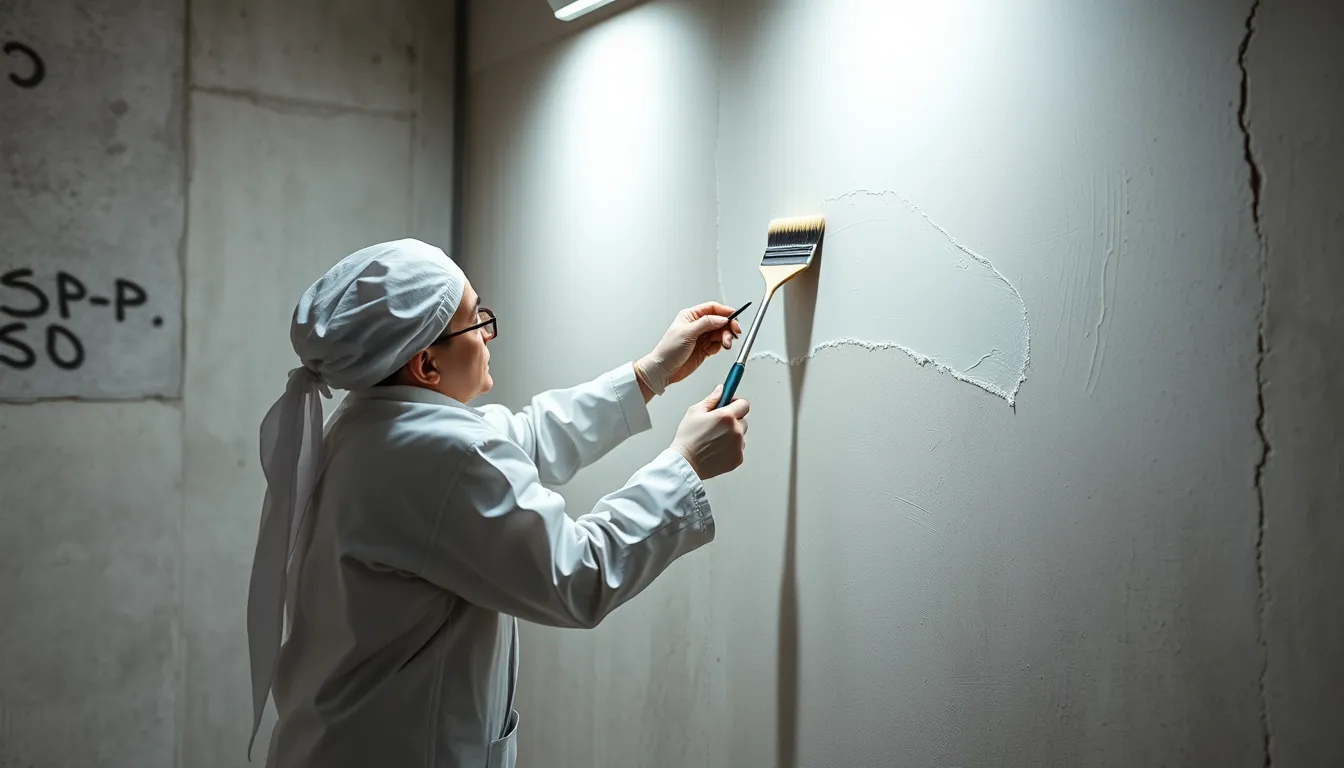 Peintre à Chambéry appliquant de la peinture au rouleau dans un salon