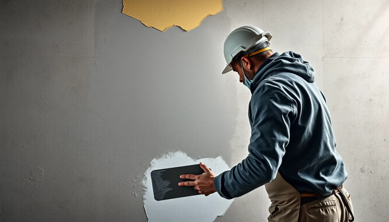Préparation d'un mur avant peinture par un artisan peintre à Chambéry